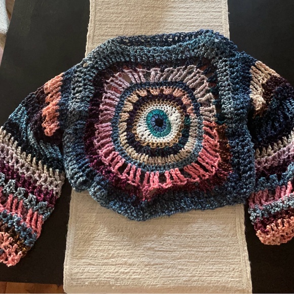 Hand made evil eye sweater - Picture 3 of 3